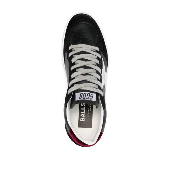 NEW GOLDEN GOOSE women's ball star sneakers in black/silver/deep red - Picture 4 of 4
